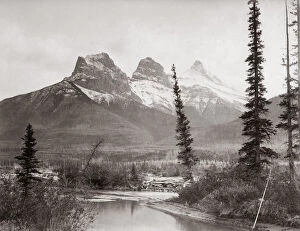 Alberta Gallery: Three Sisters mountains, Canmore, Alberta, Canada, c.1890