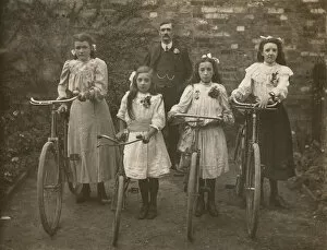 Images Dated 9th November 2017: Four Sisters stand proudly with their bicycles