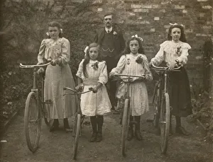 Images Dated 9th November 2017: Four Sisters stand proudly with their bicycles