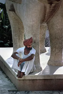 1984 Gallery: Sitting on a statue of an elephant, Jaipur, Rajasthan, India