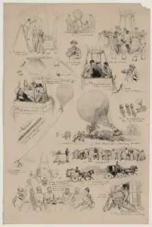 Sixteen Prints: Sixteen vignettes from the lives of French balloonists, Albe