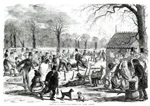 Chestnut Prints: Skates in Hyde Park, drawn by John Leech 1857