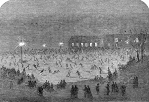 Images Dated 15th December 2004: Skating in Central Park, New York, 1865