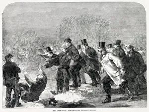 Images Dated 10th December 2020: Skating on the frozen lake in Regents Park, London