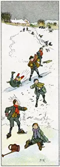 Sledding Prints: Skating by John Hassall