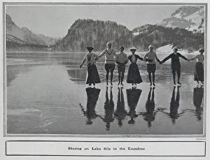 Grisons Prints: Skating on Lake Sils in the Engadine