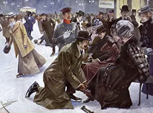 Rink Prints: SKATING AT RINK 1907