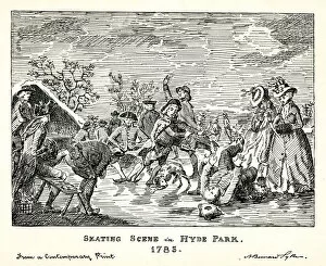 Images Dated 31st March 2020: Skating Scene in Hyde Park, 1785