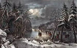 Moon Light Prints: Skating Scene - Moonlight