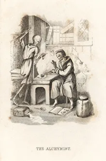 Spoon Prints: The skeleton of Death and the alchemist