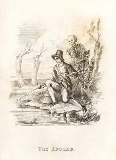 Angler Prints: The skeleton of Death and the angler