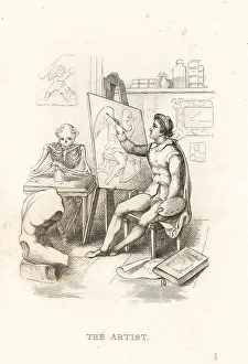 Andrews Prints: The skeleton of Death and the artist
