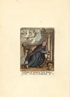 Wenceslaus Prints: Skeleton of Death catching the Friar Provisor