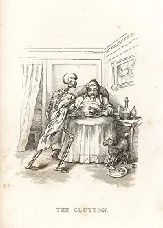 Gourmet Prints: The skeleton of Death and the glutton