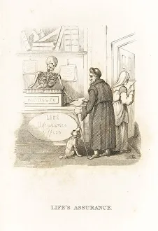 Andrews Prints: The skeleton of Death at the insurance office