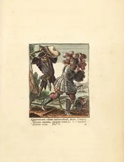 Skeleton of Death killing a Count with his own escutcheon