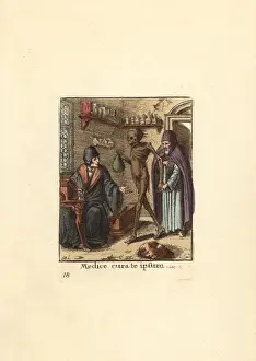 Urine Prints: Skeleton of Death taunting a Physician to