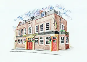 Sketch of Angel PH, Highgate, London