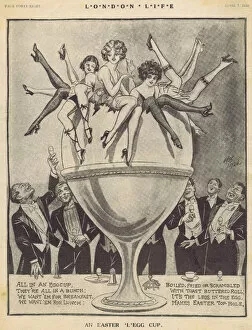 Images Dated 6th December 2014: A sketch of beautiful girls in an Easter cup, 1928