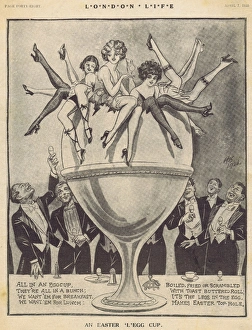 Images Dated 6th December 2014: A sketch of beautiful girls in an Easter cup, 1928