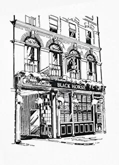 Images Dated 16th February 2021: Sketch of Black Horse PH, Oxford Street, London