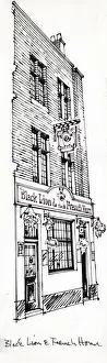 Sketch of Black Lion & French Horn PH, Mayfair, London