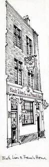 The National Brewery Centre Archives Gallery: Sketch of Black Lion & French Horn PH, Mayfair, London