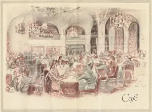Sketch of the Cafe in the Eden Hotel, Berlin (1920s) Date: 1920s