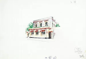 Images Dated 11th January 2021: Sketch of Canonbury Tavern, Islington, London