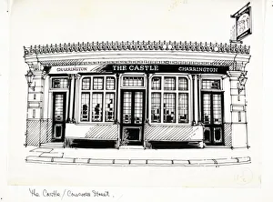 Sketch of Castle PH, Farringdon, London