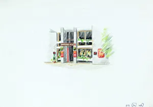 Barbican Prints: Sketch of Crowders Well PH, Barbican, London