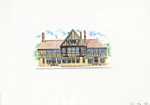 Sketch of Crown PH, Croydon, Surrey