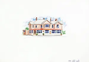 Dukes Prints: Sketch of Dukes Head PH, Laindon Common, Essex