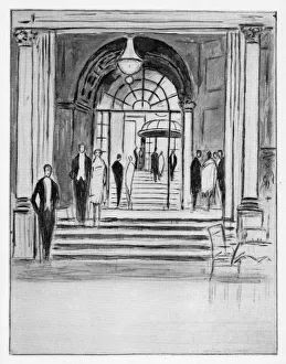 Night Life Collection: Sketch of the entrance to the Savoy Hotel, 1926