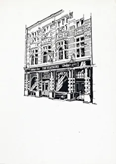 Sketch of Feathers Hotel, Westminster, London