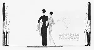 Harriet Gallery: Sketch by Fish of a couple arriving at the Paris