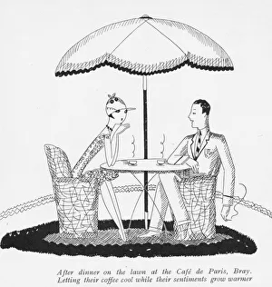 Harriet Gallery: Sketch by Fish of a couple having dinner