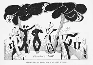 Harriet Gallery: Sketch by Fish of dancing under the tamarisk trees