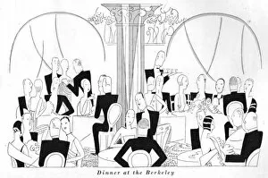 Images Dated 4th March 2016: Sketch by Fish of dinner at the Berkeley, London, 1926
