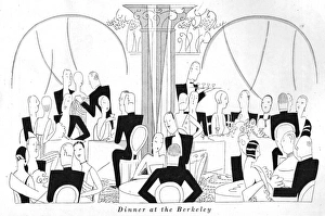 Images Dated 4th March 2016: Sketch by Fish of dinner at the Berkeley, London, 1926