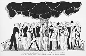Harriet Gallery: Sketch by Fish of people dancing outdoors under