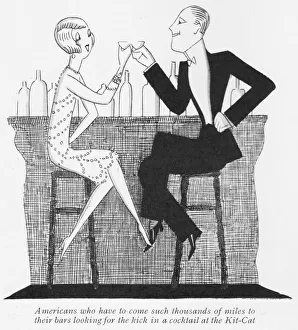 Harriet Gallery: Sketch by Fish showing a couple having a cocktail