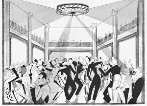 Harriet Gallery: Sketch by Fish showing dancing at the Kit-Cat Club, London