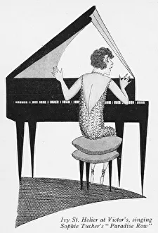 Chez Prints: Sketch by Fish showing Joy St Helier singing