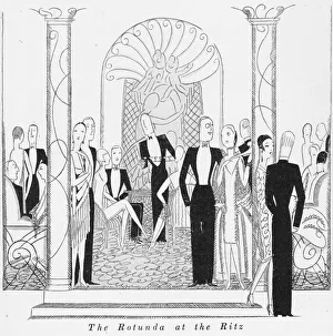 Sketch by Fish showing the Rotunda at the Ritz, London, 1926