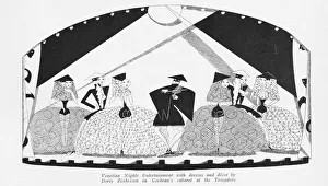Décor Gallery: Sketch by Fish showing the scene Venetian Nights