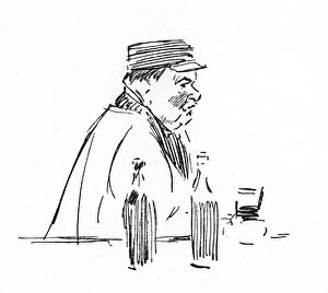 A sketch in a French Cabaret - Scene at the bar