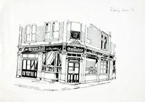 Sketch of Green Man PH, Marylebone, London
