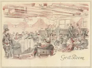 Sketch of the Grill Room in the Eden Hotel, Berlin (1920s) Date: 1920s