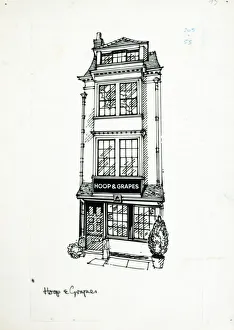 Aldgate Gallery: Sketch of Hoop & Grapes PH, Aldgate, London